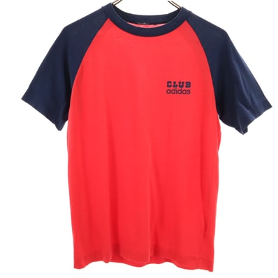 CLUBadidas クラブアディダス 70s 80s ヴィンテージ 半袖 ラグラン Tシャツ レッド系 シングルステッチ