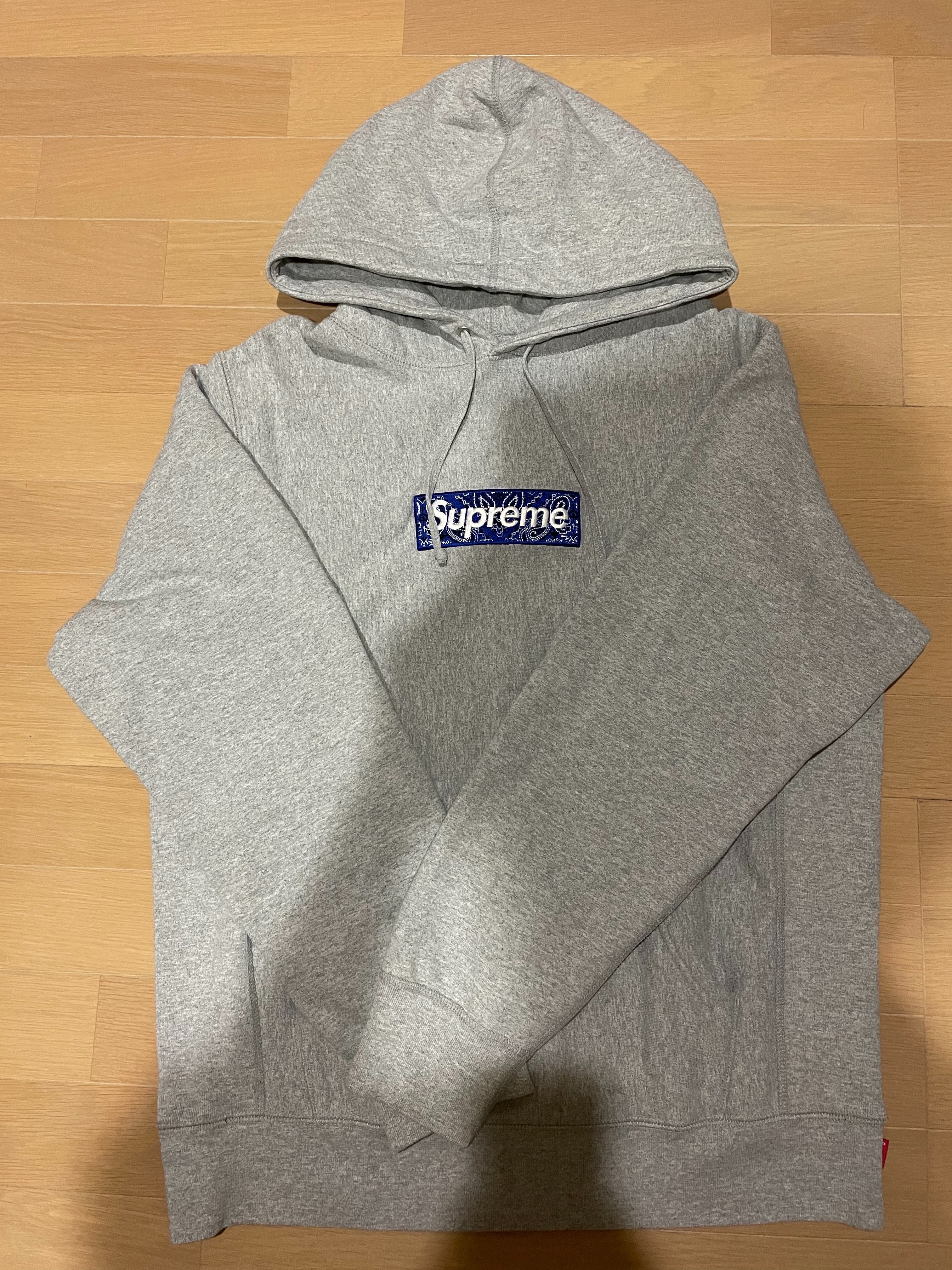 Supreme Bandana Box Logo Hooded Sweatshirt "Grey"