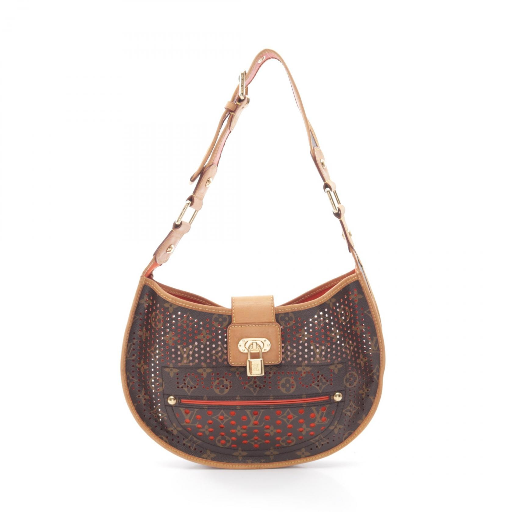 ルイ・ヴィトン LOUIS VUITTON ドゥミ リュンヌ ショルダーバッグ バッグ PVCコーティングキャンバス レザー モノグラム・ペルフォ レディース ブラウン系 M95178 【中古】