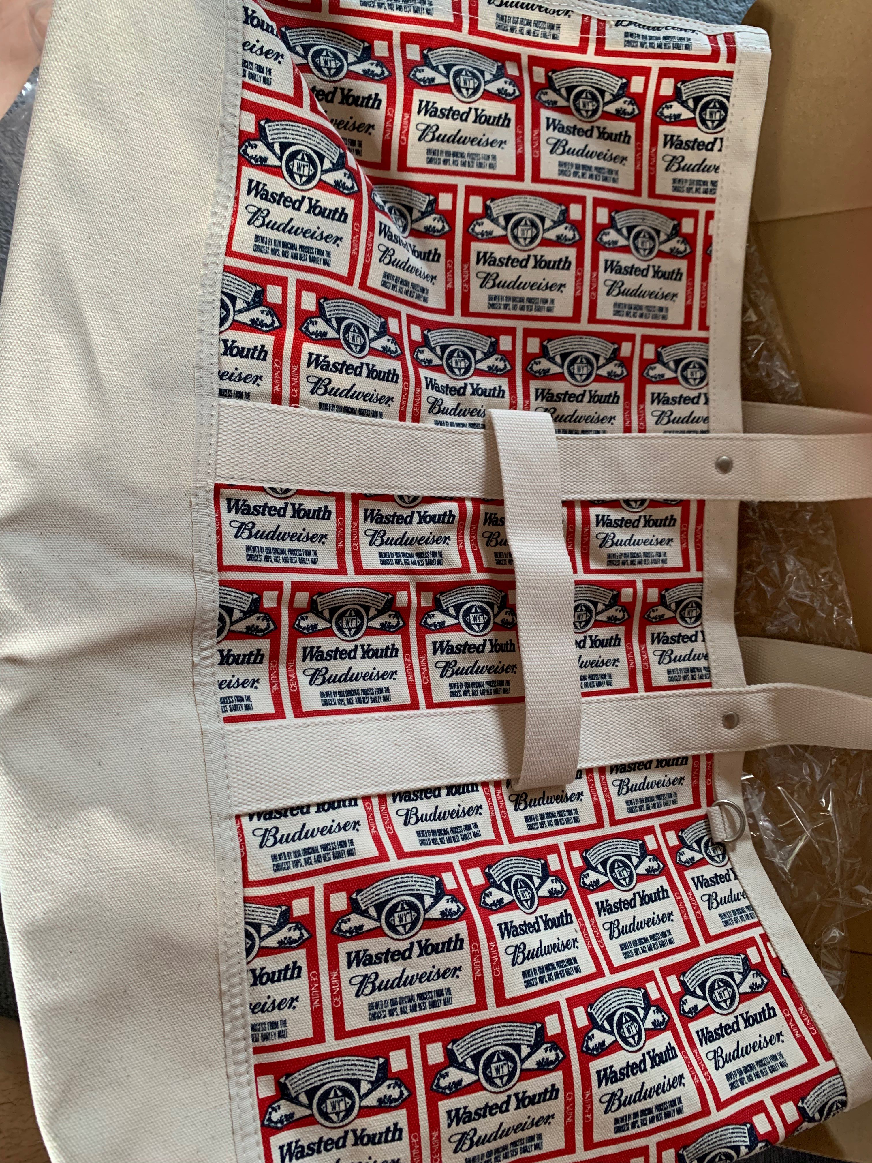 Wasted Youth x Budweiser WYxBW PATTERN PRINT TOTE BAG "White" / VERDY