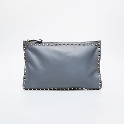 ヴァレンティノ VALENTINO レザー スタッズ クラッチバッグ【中古】