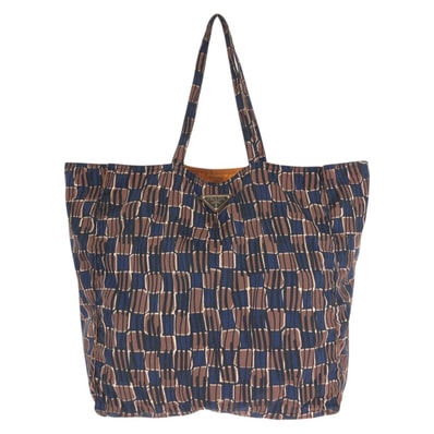 美品 PRADA プラダ BYOBAG テスート 三角ロゴプレート ブラウン ブラック ネイビー ナイロン トートバッグ ショルダーバッグ 603311 【中古】
