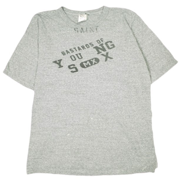 SAINT MICHAEL x BerBerJin セントマイケル ベルベルジン 25SS 別注 日本製 BJ_SS TEE / YOUNG 霜降りプリントTシャツ SM-HR8-0000-C37 L GRAY SAINT Mxxxxxx トップス