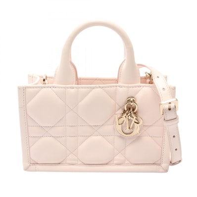 ディオール Dior マクロ カナージュ ブックトート バッグミニ 2WAY ハンドバッグ バッグ レザー レディース ピンク系 S5573OWHP_M413 【中古】