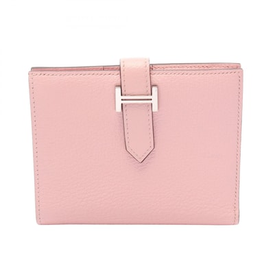 エルメス HERMES ベアンコンパクト 二つ折り財布 財布 レザー シェーブル シェーブル ローズサクラ D刻印(2019年製造) レディース ピンク系 【中古】