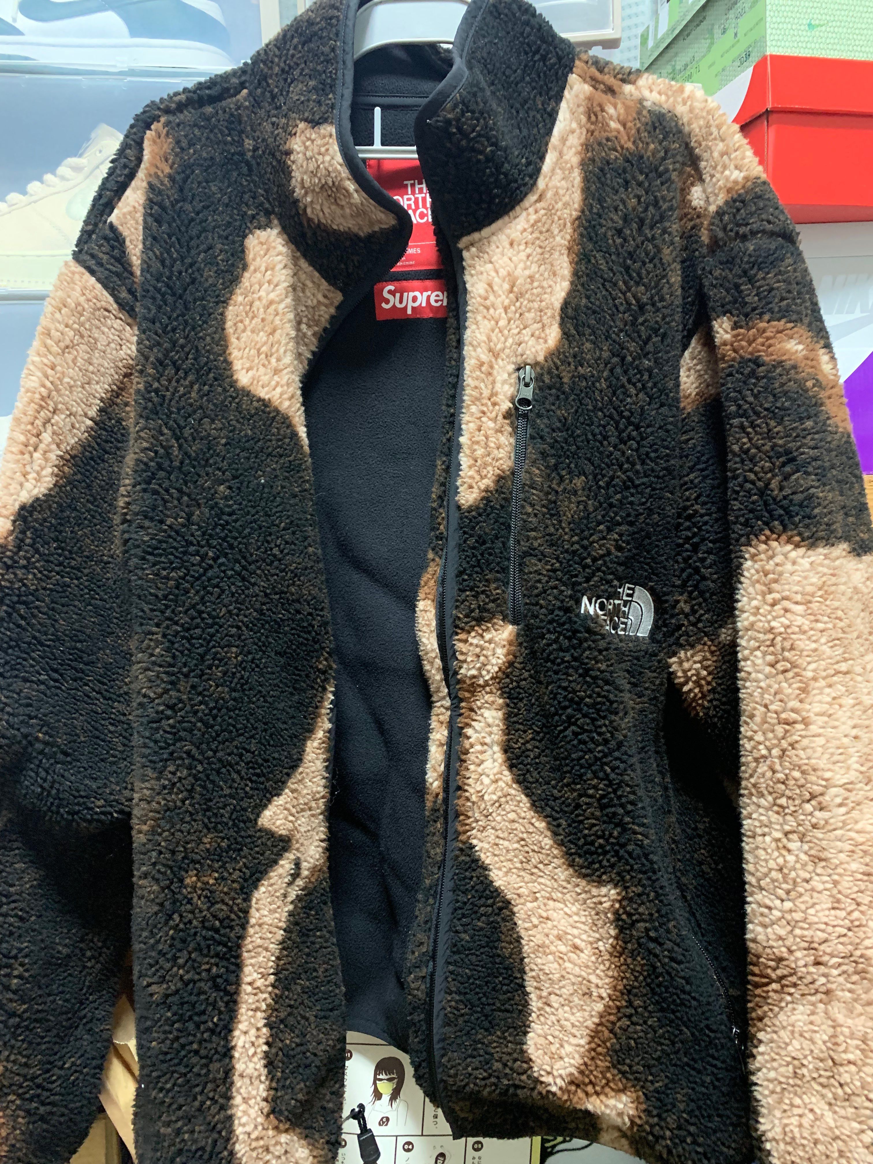 Supreme x The North Face Bleached Denim Print Fleece Jacket "Black"
