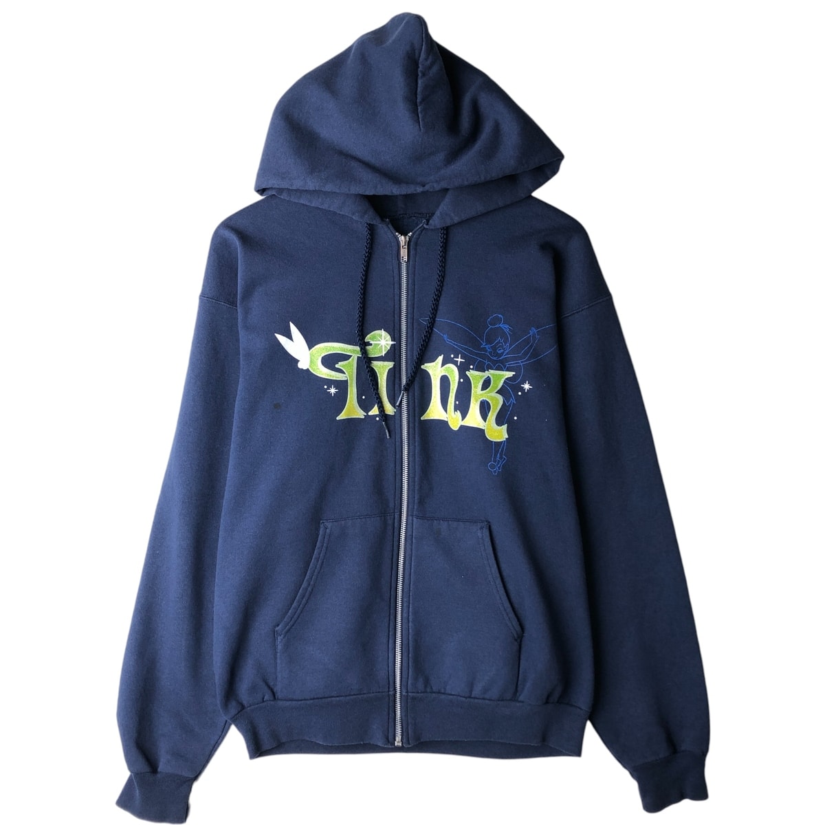 古着 ヘインズ Hanes Disneyland Resort TINKERBELL ティンカーベル キャラクター スウェットフルジップパーカー メンズM相当/eaa616610