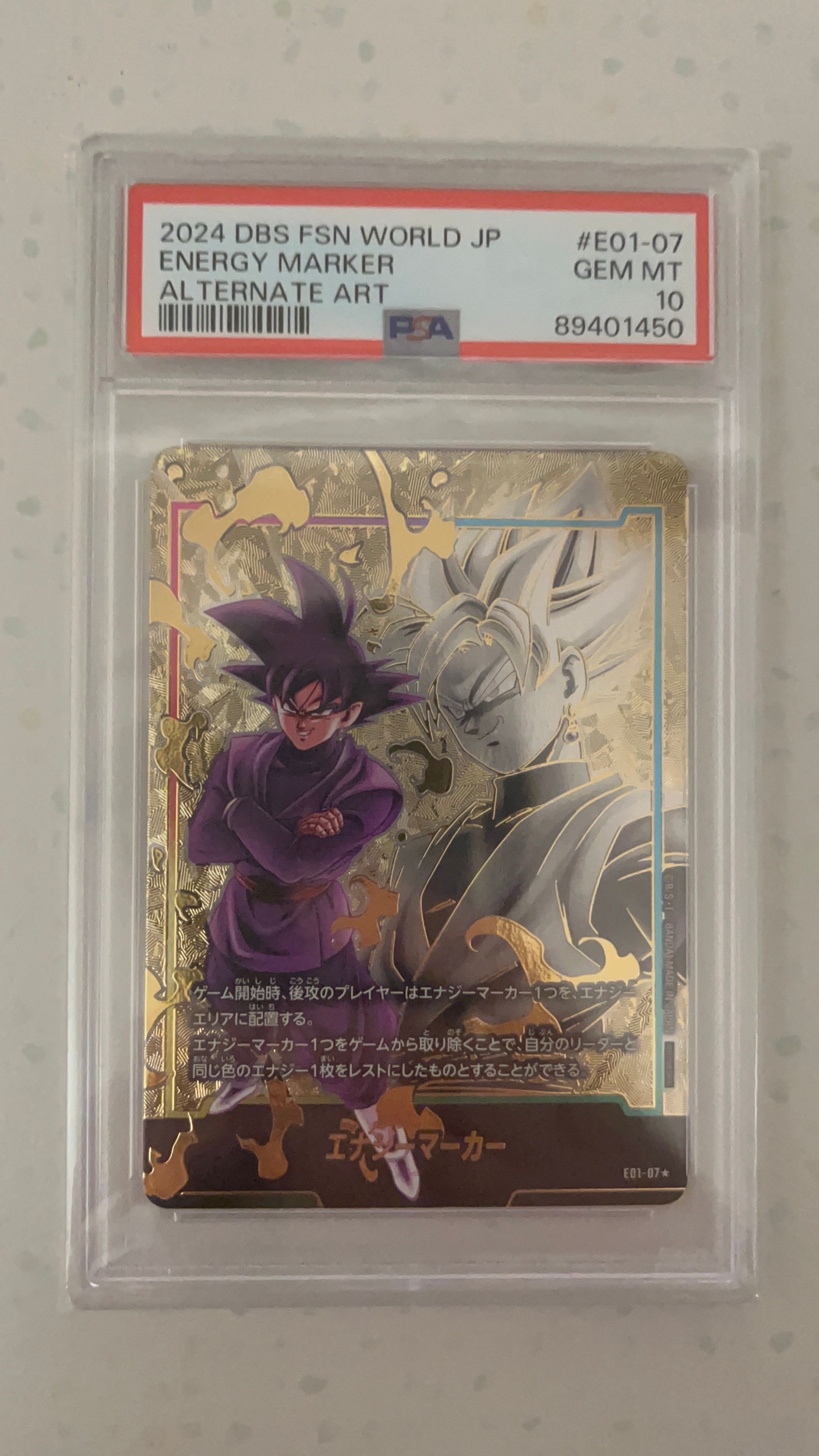PSA 10]Energy Marker(Goku Black) * [E01-07](FUSION WORLD