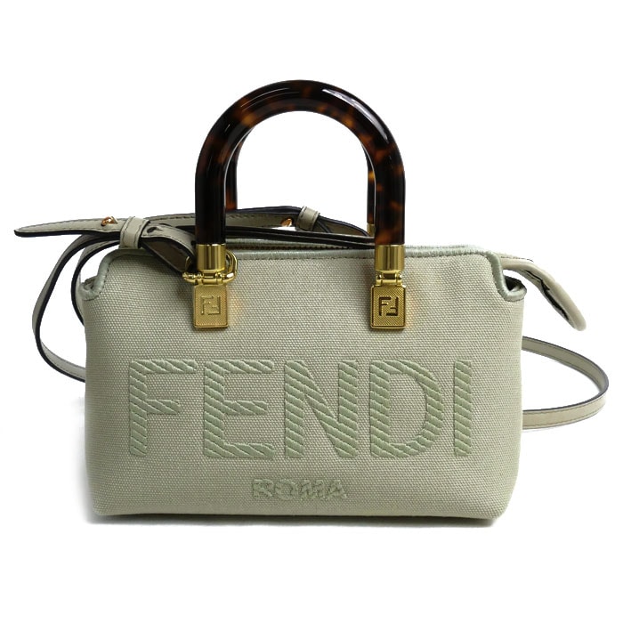 FENDI フェンディ バイザウェイ ミニ 2Wayショルダーバッグ ライトグリーン 8BS067ANVGF1K3B レディース【中古】【美品】