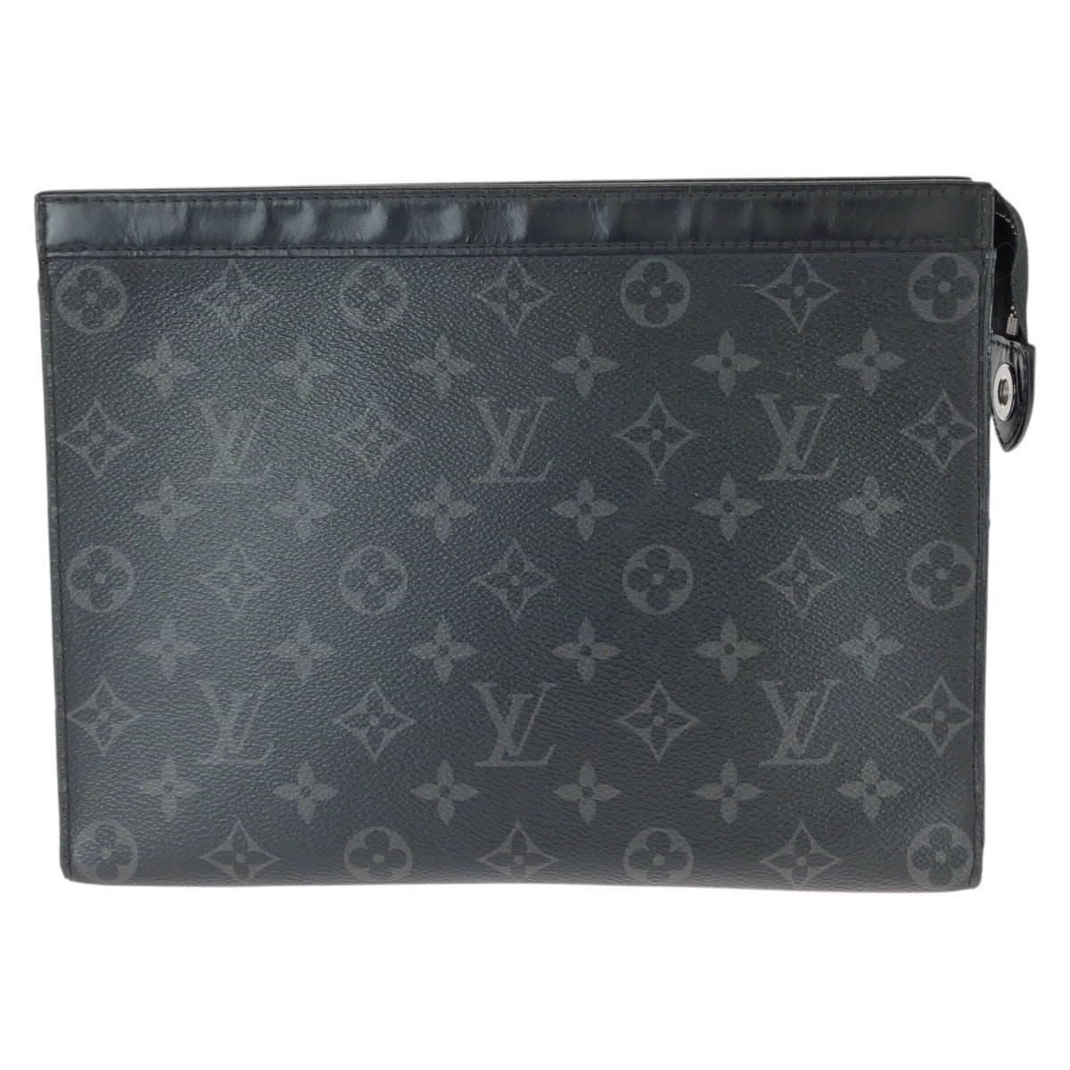 LOUIS VUITTON ルイヴィトン モノグラム エクリプス ポシェット ヴォワヤージュ MM ブラック 黒 レザー クラッチバッグ セカンドバッグ 604134 【中古】