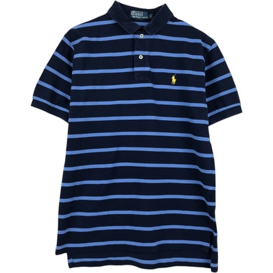 古着 ラルフローレン Ralph Lauren POLO by Ralph Lauren 半袖 ボーダー ポロシャツ メンズM相当/eaa654579