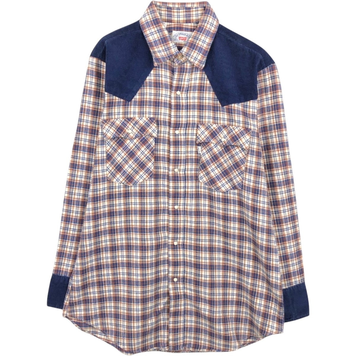 古着 リーバイス Levi's 長袖 ウエスタンネルチェックシャツ USA製 メンズL相当/eaa674907
