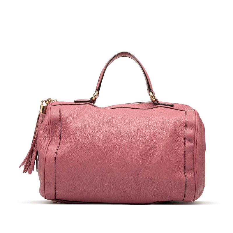 グッチ ソーホー インターロッキングG ミニボストンバッグ ハンドバッグ 282302 ピンク レザー レディース GUCCI 【中古】