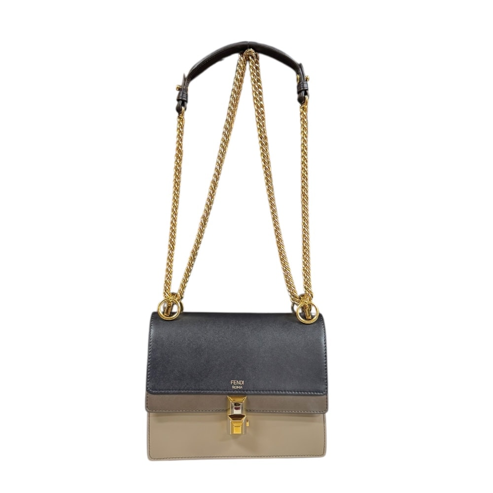 フェンディ ミニキャナイ ショルダーバッグ レザー 8MO381 ブラック レディース FENDI 中古