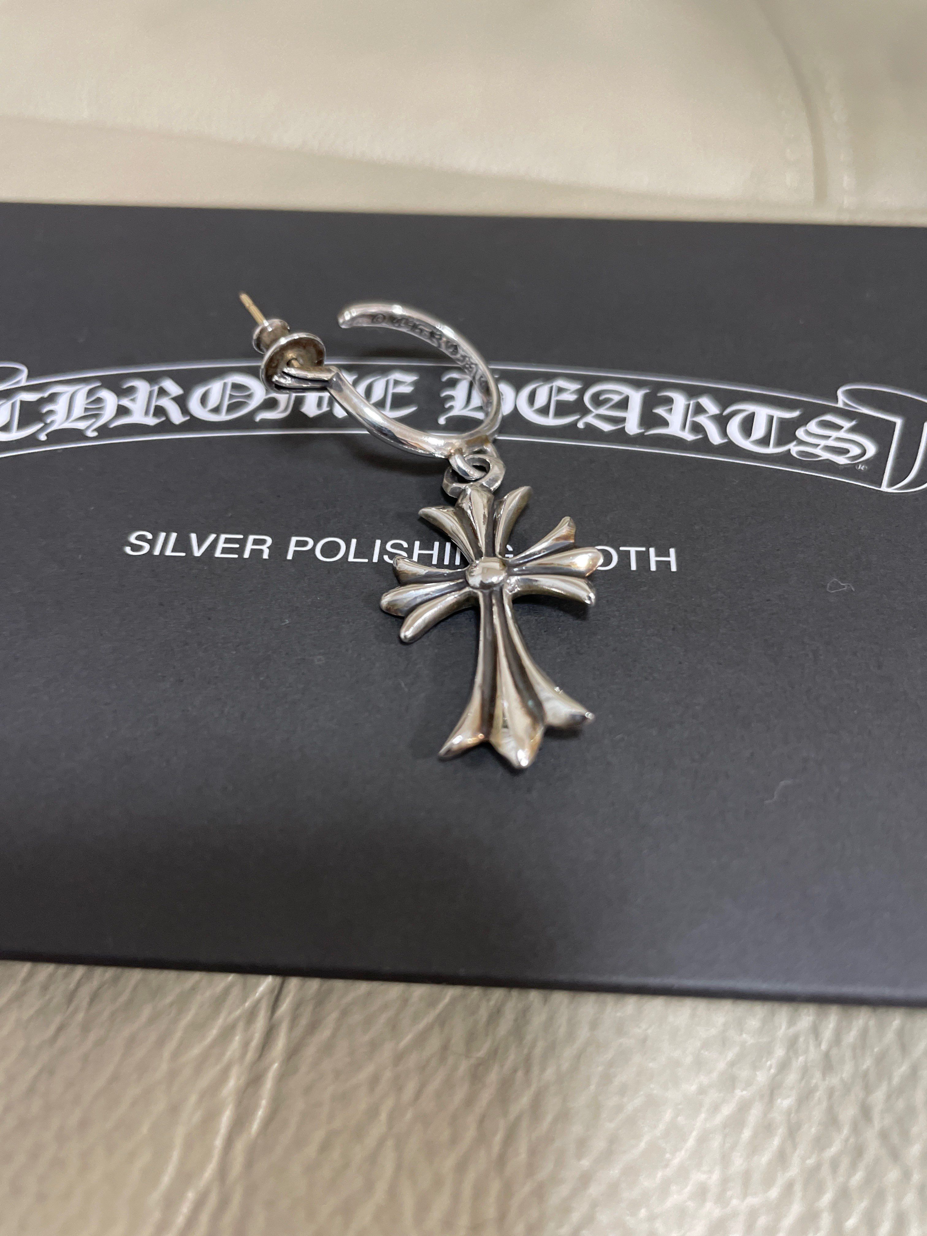 Chrome Hearts Hoop CH Cross Earrings "Silver"