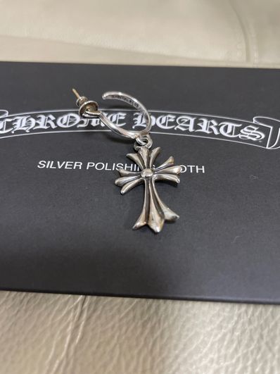 Chrome Hearts Hoop CH Cross Earrings "Silver"