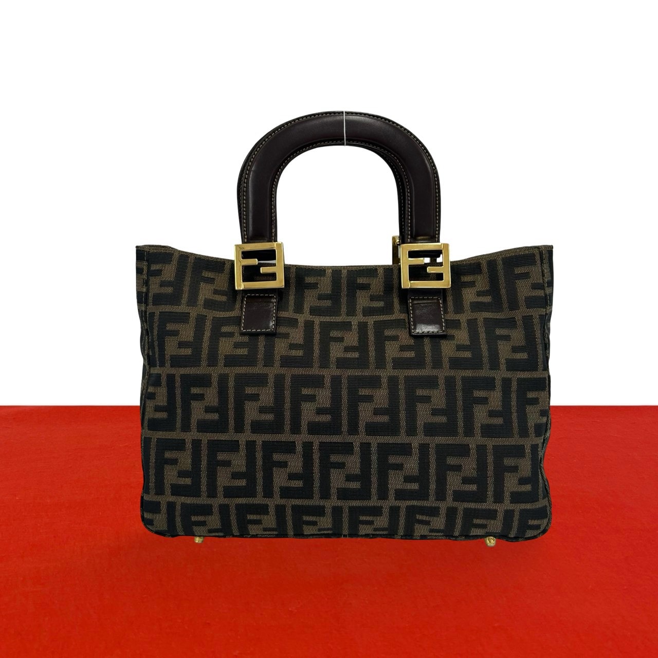 B (目立った傷や汚れなし)】FENDI フェンディ ズッカ FF 柄 キャンバス