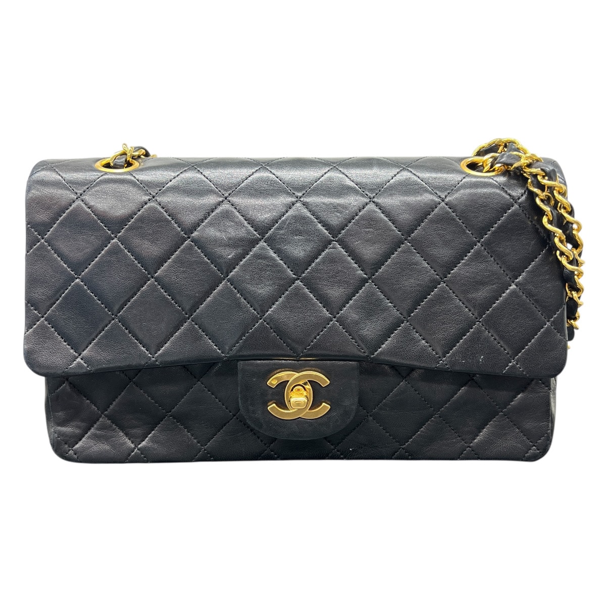 CHANEL シャネル マトラッセ25 ココマーク チェーンショルダーバッグ 1番台シリアル ラムスキン レザー ワンショルダー セミショルダー ゴールド金具 ヴィンテージ アンティーク Bランク 鑑定済 中古 シャネルバッグ