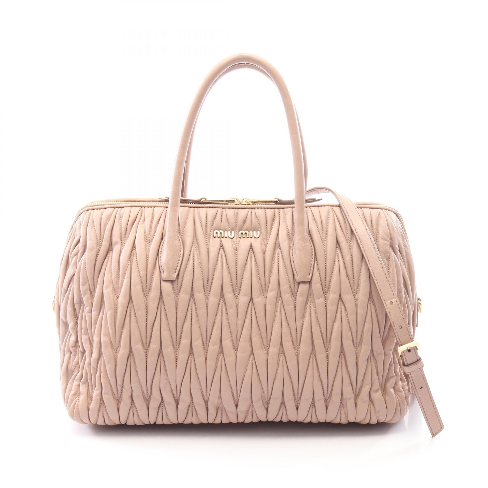 ミュウ ミュウ Miu Miu マテラッセ 2WAY ハンドバッグ バッグ レザー レディース ピンク系 【中古】