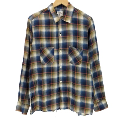 カットオフ L/S check Shirt リネンチェックシャツ【1143310910351】