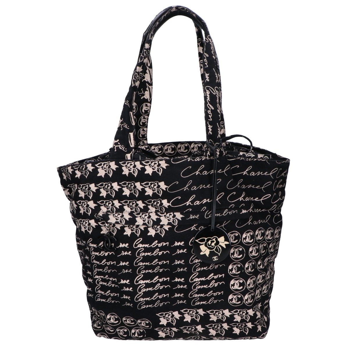 シャネル 10番台 カメリアロゴ ココマークチャーム ドローストリング 巾着