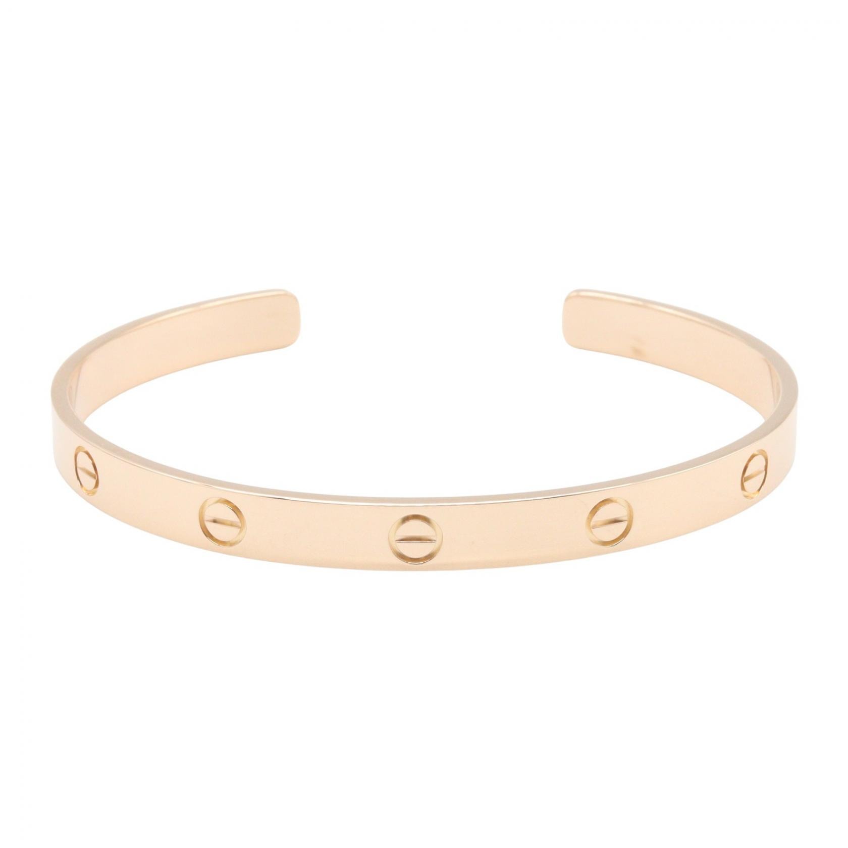 カルティエ CARTIER オープンラブブレス ブレスレット アクセサリー K18PG(ピンクゴールド) メンズ レディース ゴールド系 【中古】