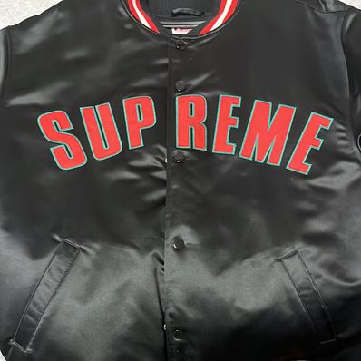 Supreme / Mitchell & Ness® Satin Varsity Jacket "Blue"