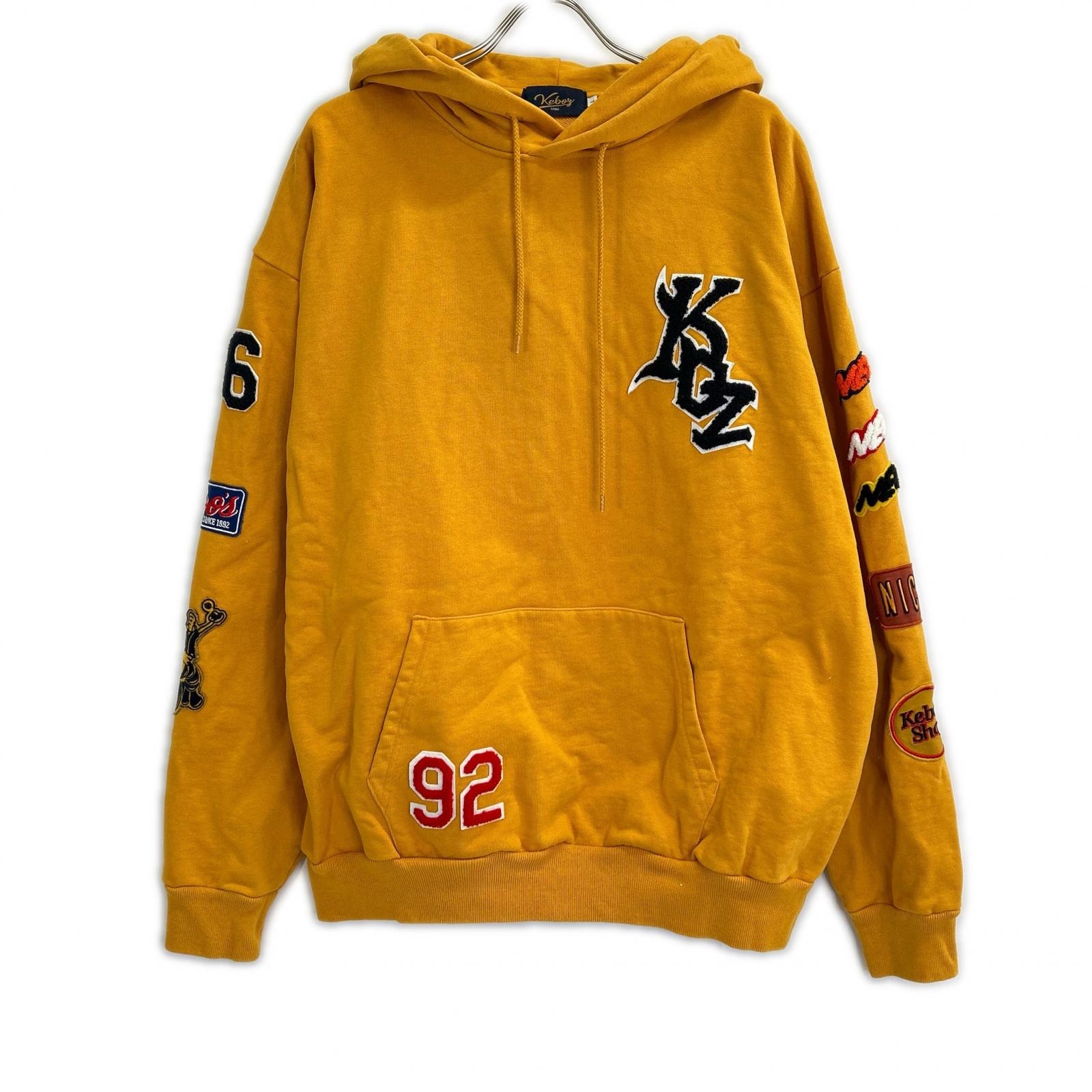 ケボズ × FREAKS STORE 213-1255 オレンジ ロゴワッペン パーカー【洗濯 L