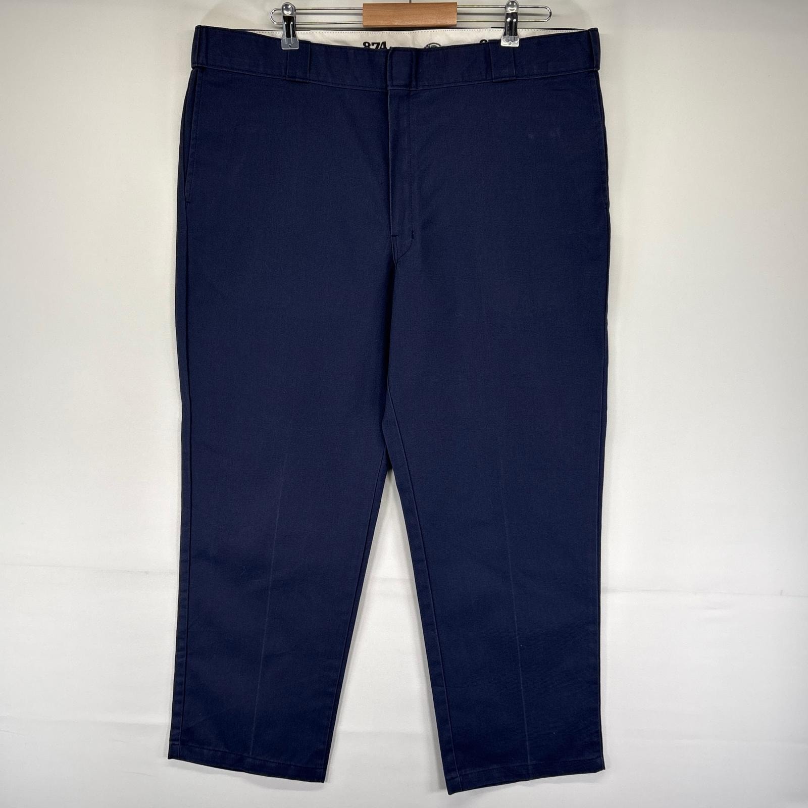 古着 ディッキーズ Dickies パンツ 874 大きいサイズ ワーク センタープレス ジッパーフライ チノ W42 L30 ネイビー系 メンズ