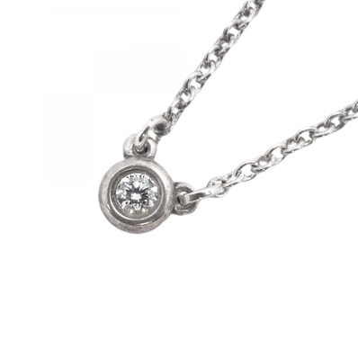 【6jdb0422-07】ティファニー ネックレス バイザヤード 1PD シルバー925 ダイヤモンド【中古】レディース
