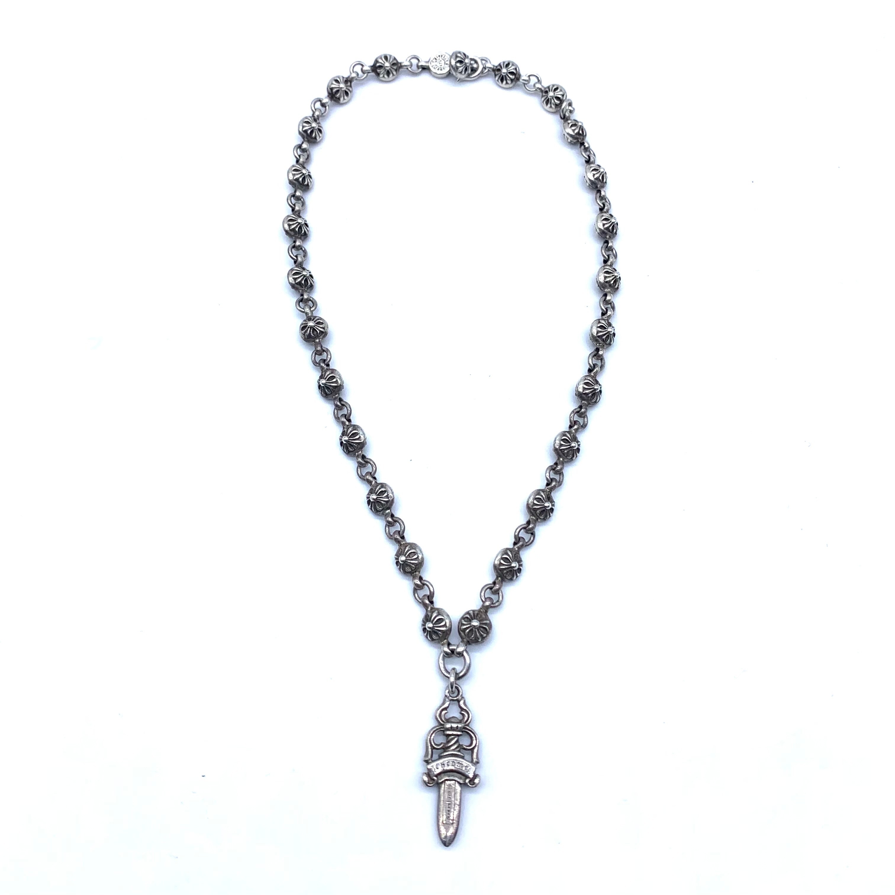 クロムハーツ ダガークロスボールチェーン ネックレス