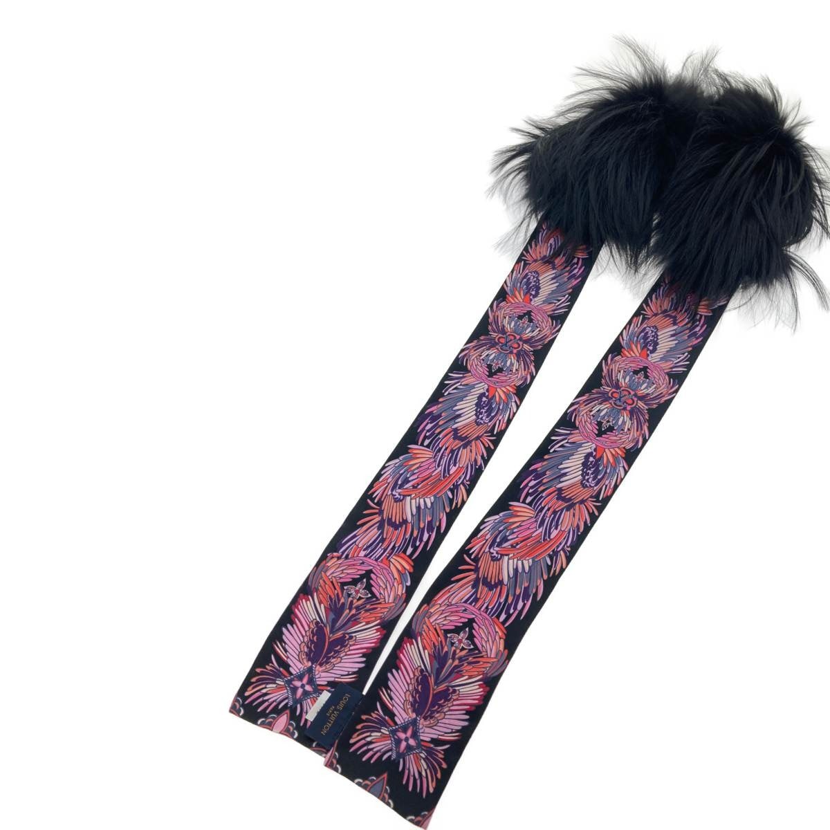 □□LOUIS VUITTON ルイヴィトン バンドーフリュール・イノセンス マフラー M71808 ブラックピンク