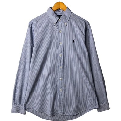 古着 ラルフローレン Ralph Lauren CUSTOM FIT 長袖 ボタンダウンストライプシャツ メンズM相当/eaa563147