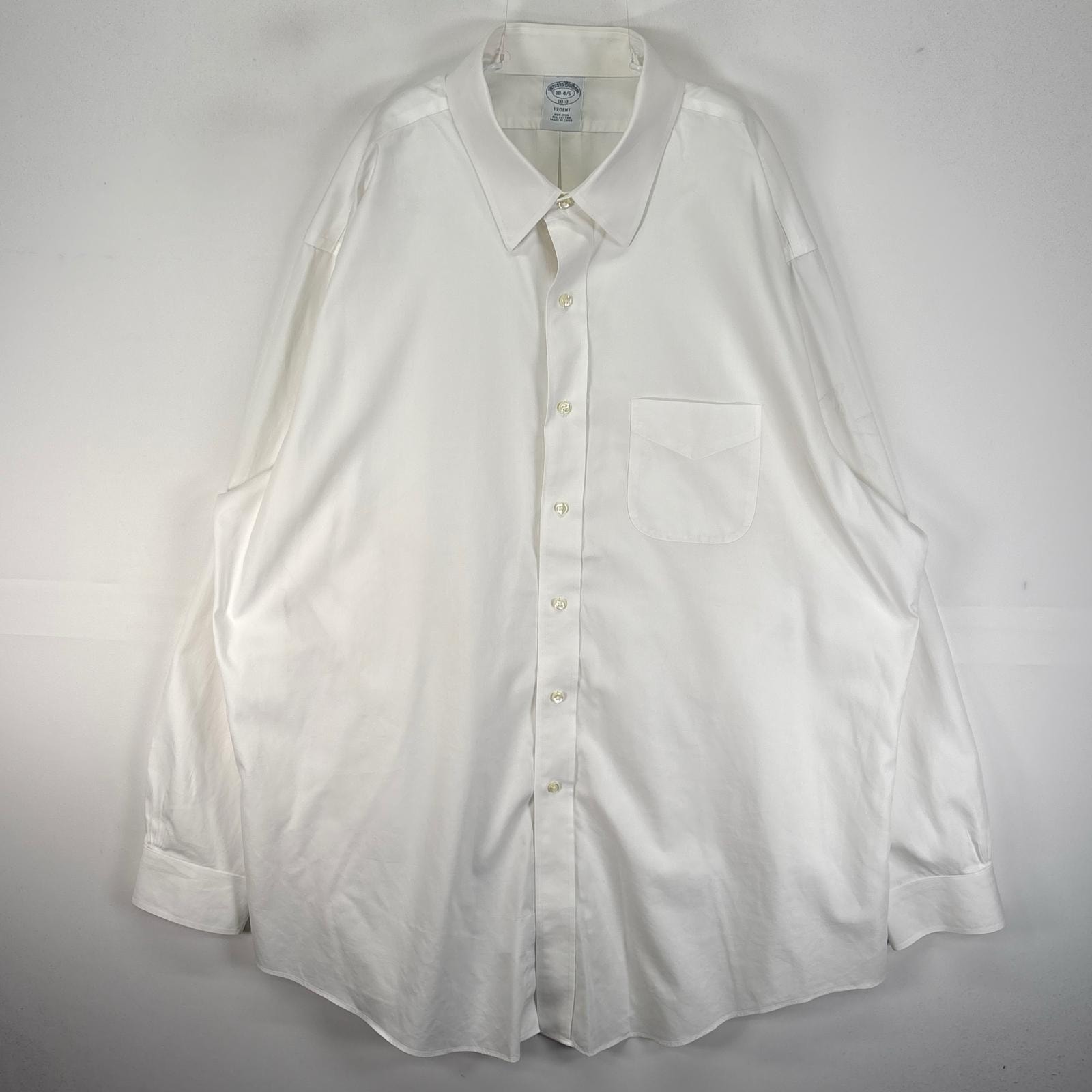 古着 ブルックスブラザーズ Brooks Brothers 長袖シャツ 胸ポケ 2XL  ホワイト系 無地 メンズ