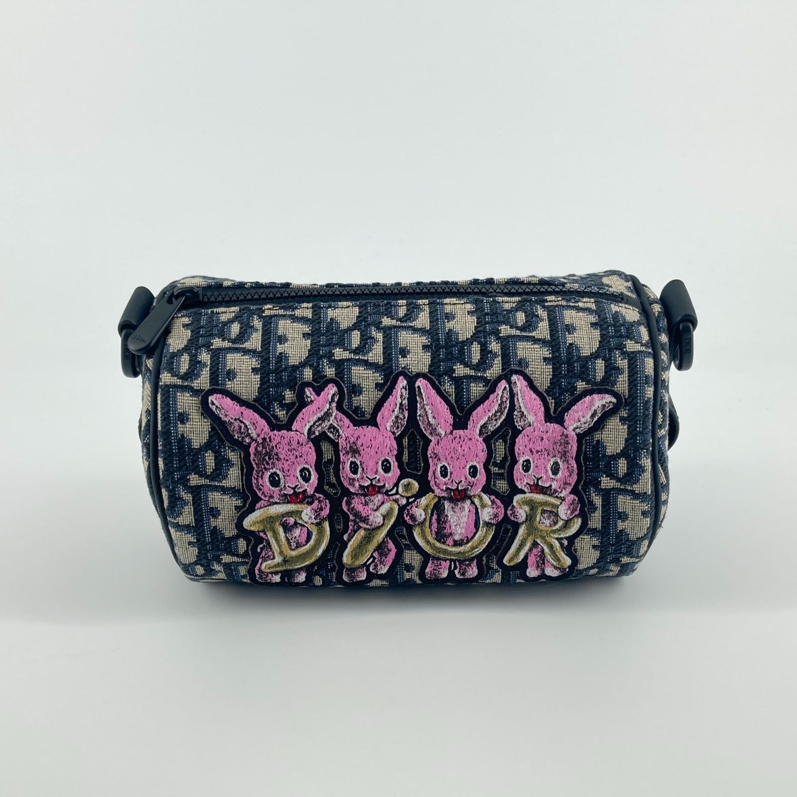 Christian Dior(クリスチャン・ディオール)オブリーク ラビット ミニローラー ショルダーバッグ グレー