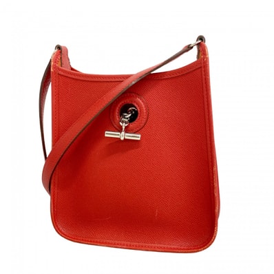 【6dd4920】エルメス ショルダーバッグ ヴェスパTPM ヴォーエプソン ルージュカザック シルバー金具 □H刻印【中古】レディース