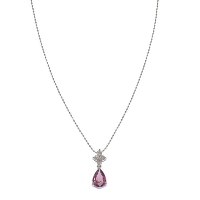 ペアシェイプ ネックレス K18 ピンクサファイア【中古】【Aランク】