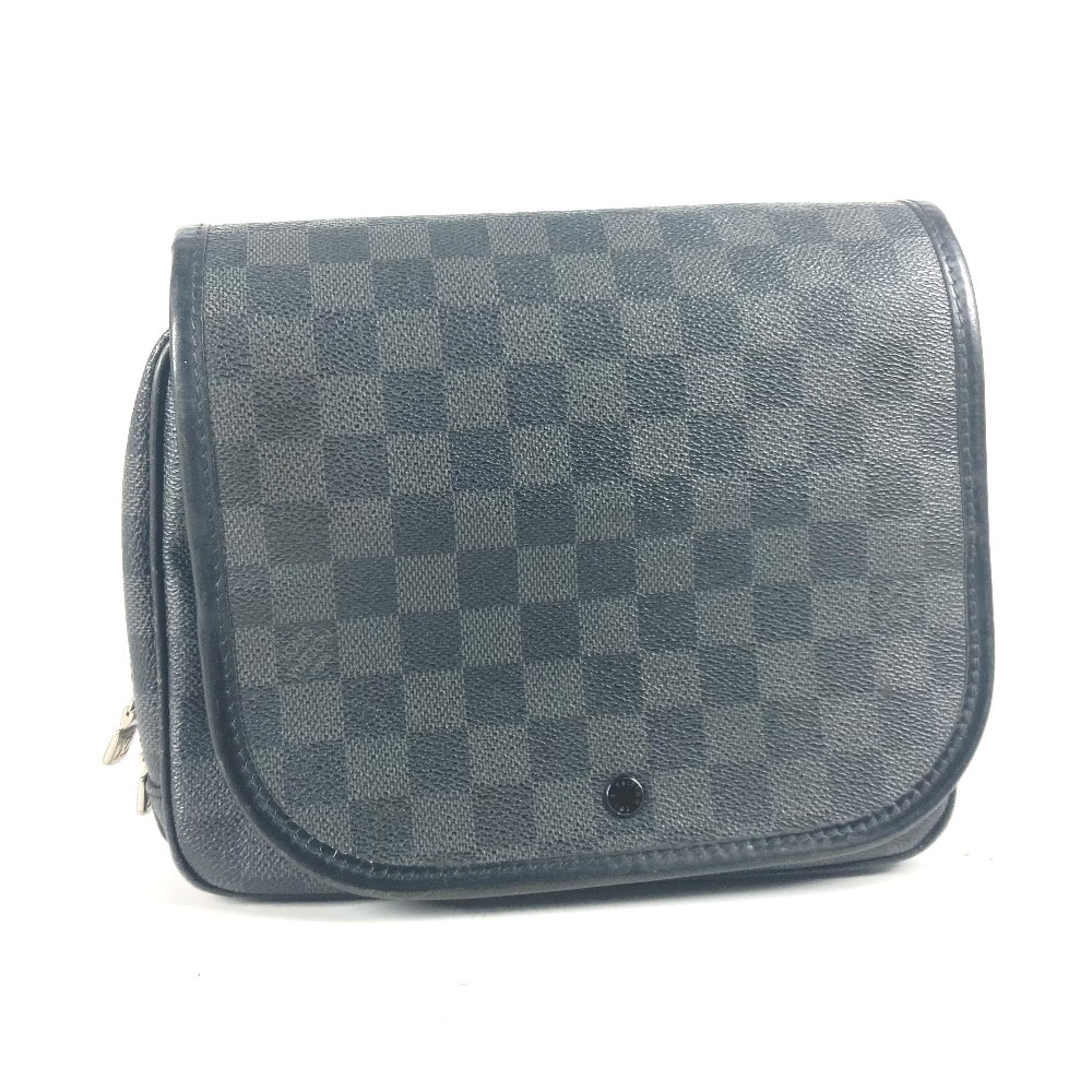 ルイヴィトン LOUIS VUITTON トゥルース・サスペンダブル N41419 ダミエグラフィット フラップ マルチポーチ 化粧ポーチ ポーチ ダミエグラフィットキャンバス ブラック