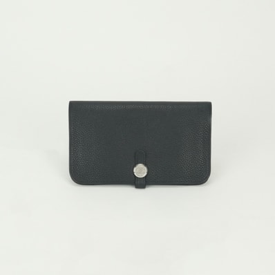 エルメス HERMES ドゴンGM ドゴン GM ドゴンデュオ 財布 長財布 ロングウォレット トゴ ノワール Noir ブラック Black 黒 シルバー金具 小銭入れ