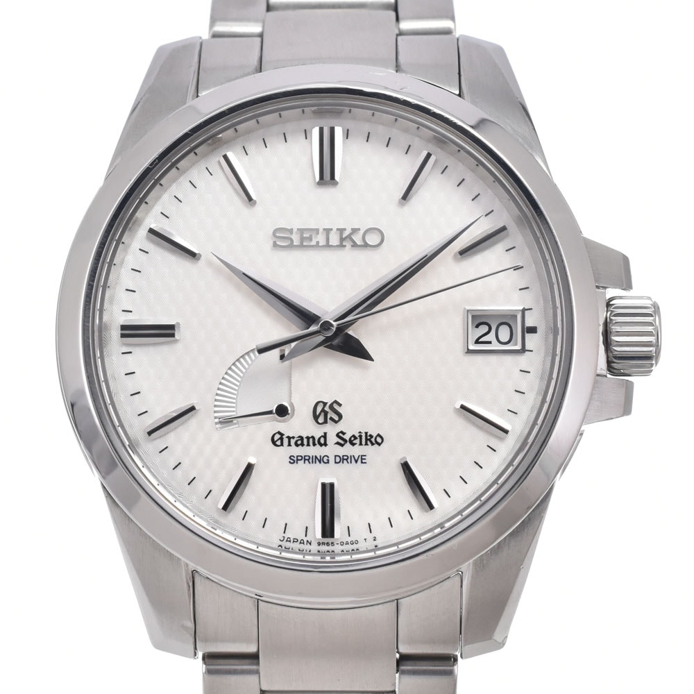 セイコー SEIKO SBGA025/9R65-0AG1 グランドセイコー デイト ホワイト スプリングドライブ メンズ 良品 腕時計 I#150398