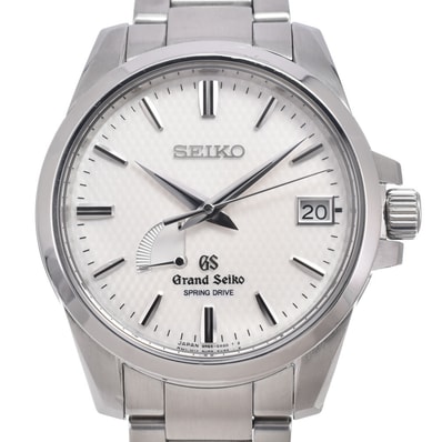 セイコー SEIKO SBGA025/9R65-0AG1 グランドセイコー デイト ホワイト スプリングドライブ メンズ 良品 腕時計 I#150398