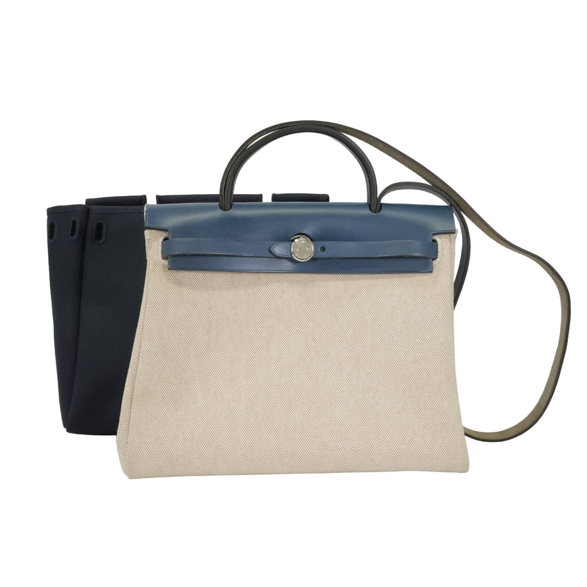 HERMES エルメス ショルダーバッグ エールバッグ エールバッグ PM ブルーノア トワルGM/ヴァッシュハンター シルバー金具 □F刻印 SAランク【中古】