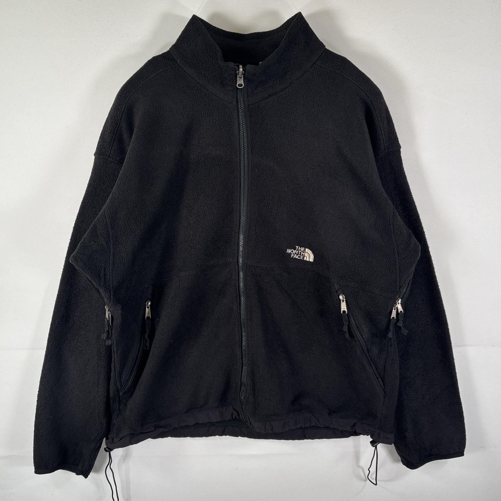 古着 ザ・ノースフェイス THE NORTH FACE フルジップフリースジャケット 大きいサイズ ワンポイントロゴ アウトドア 14041 ブラック メンズ