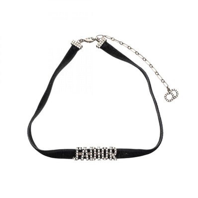 ディオール Dior J'ADIOR チョーカー アクセサリー ステンレススチール ベロア / ラインストーン レディース ブラック系 / シルバー系 / クリア系 【中古】