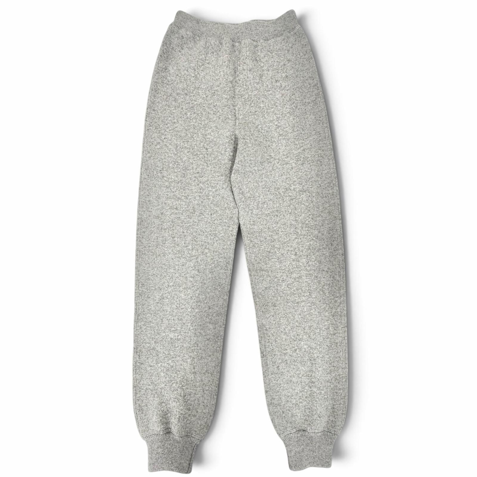 美品 プラダ トライアングルロゴ スウェット カシミヤ パンツ グレー 38