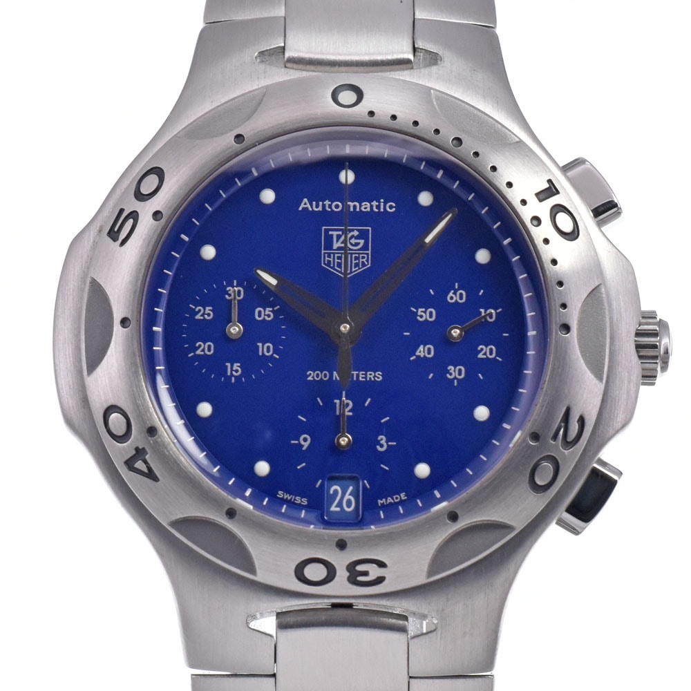 タグホイヤー TAG HEUER CL2111 キリウム クロノグラフ ブルー 自動巻き メンズ 美品 箱付き 腕時計 P#148871