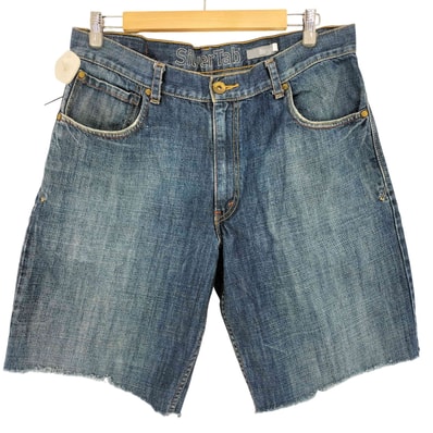Silver tab BAGGY ボタン裏3174刻印 リメイク バギーデニムショーツ【1142091310749】