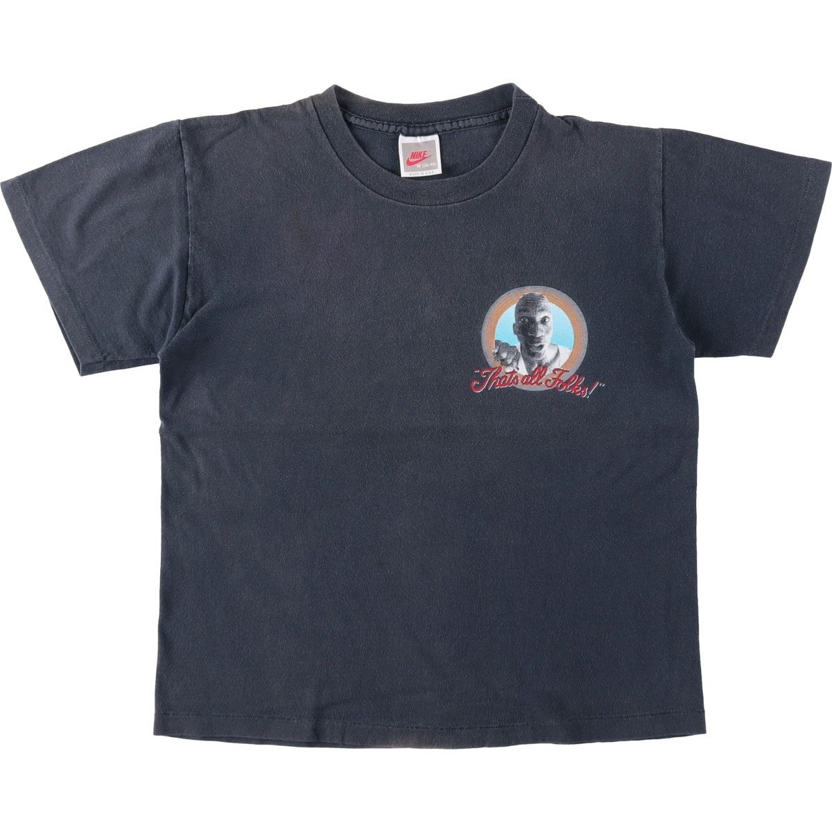 古着 90年代 ナイキ NIKE 銀タグ MICHAEL JORDAN マイケル ジョーダン LOONEY TUNES ルーニーテューンズ ポーキーピッグ キャラクタープリントTシャツ USA製 メンズM相当 ヴィンテージ/eaa655583