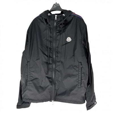 MONCLER モンクレール ブルゾン HATTAB GIUBBOTTO ナイロンジャケット アウター 1サイズ フード付き ブラック 黒 シルバー金具 ナイロン メンズ 春 秋【中古品】