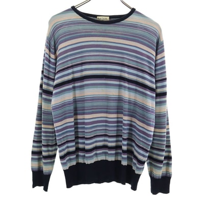 Paul Smith LONDON ポールスミスロンドン 英国製 ボーダー柄 長袖 セーター L ネイビー 他 ニット